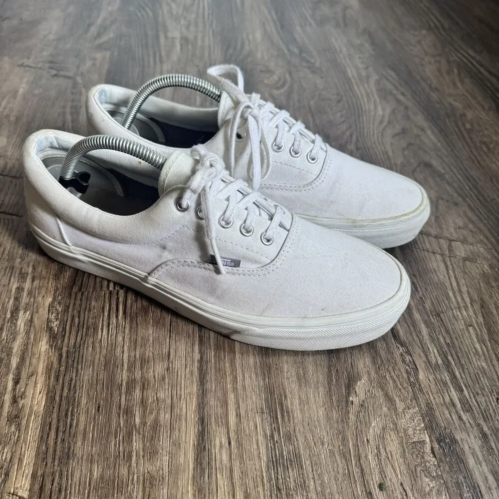 VANS  White Skate Casual Shoe Sneaker Men’s Size 10.5  Lace Up TB4R